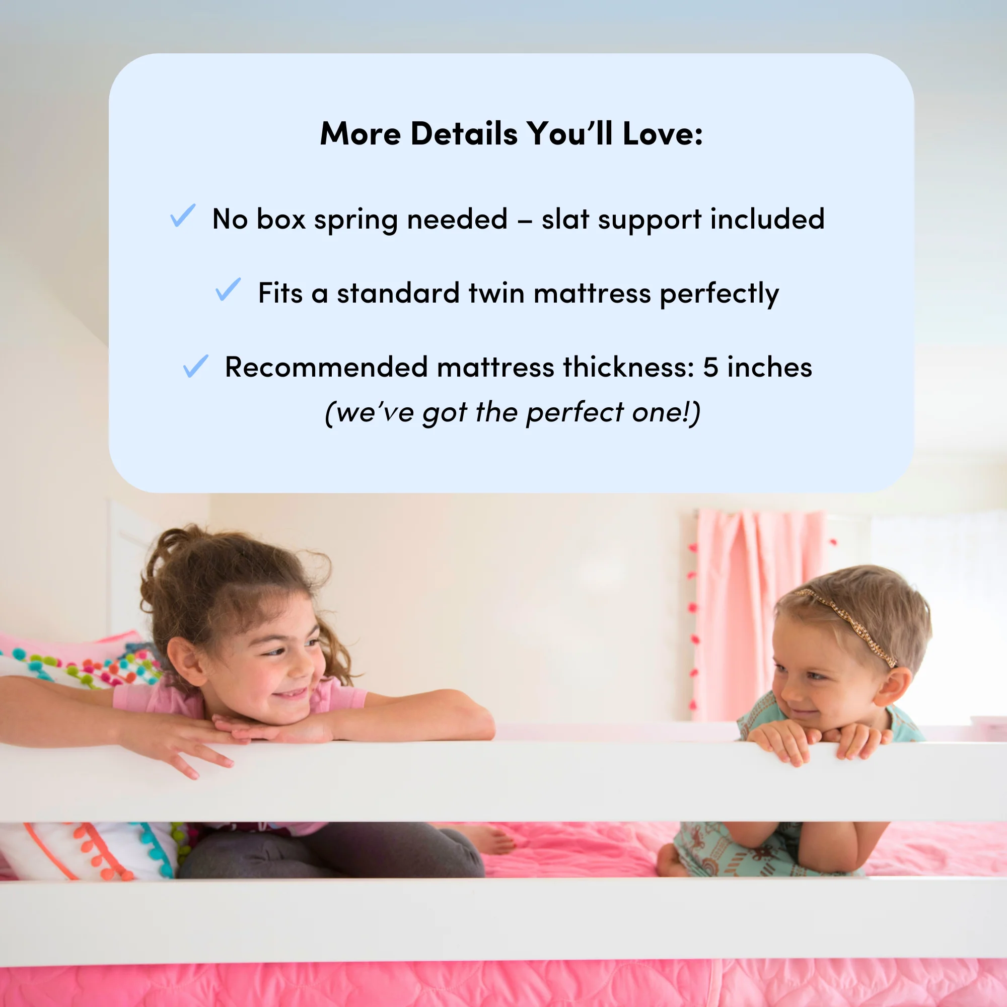 Twin Over Twin Low Bunk Bed - Image 57