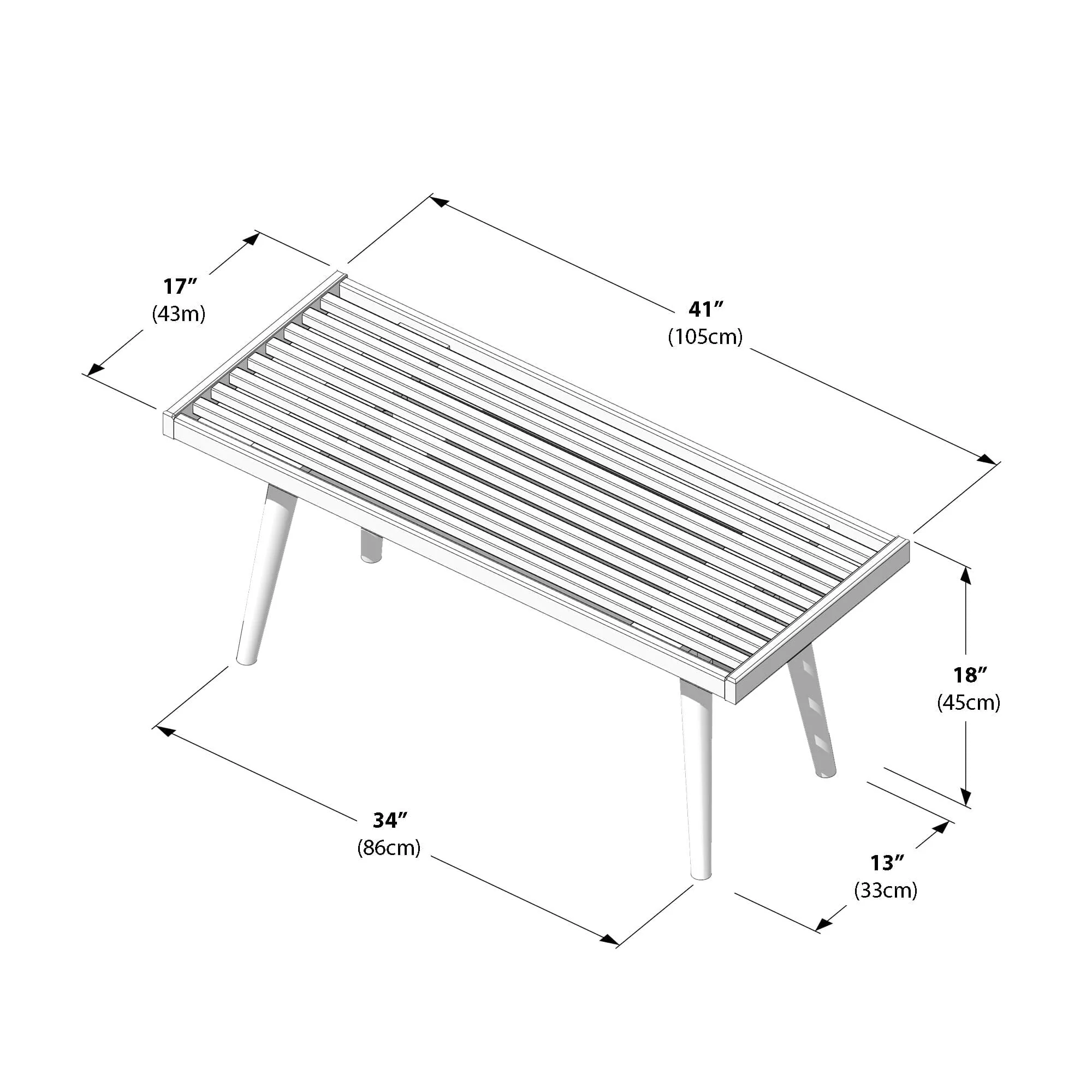 Solid Wood Medium Bench - Image 44