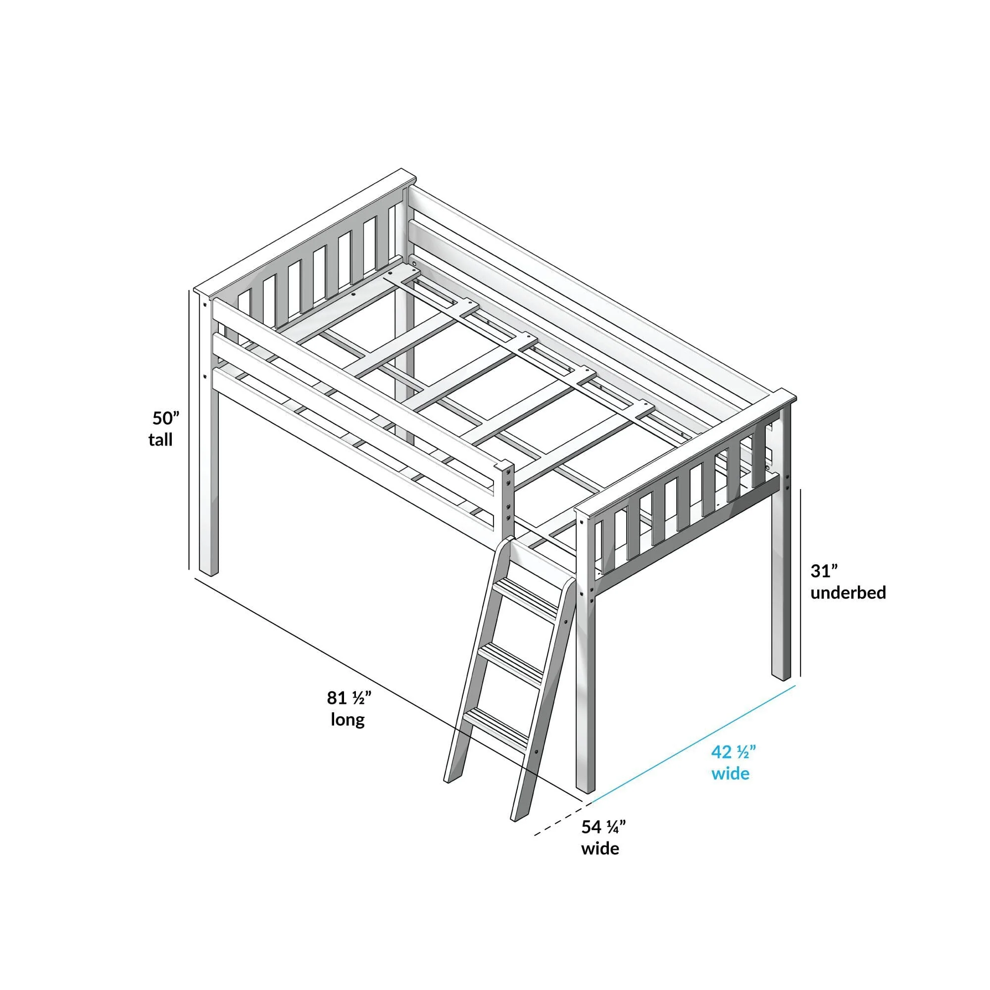 Twin Low Loft Bed With Curtain - Image 49